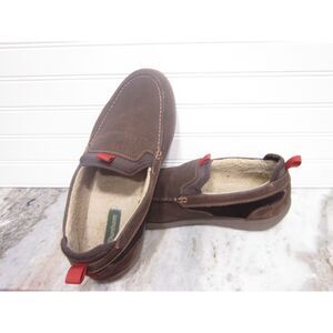 Dunham FitSmart Loafers Brown Nubuck Sherpa Lining Size 11